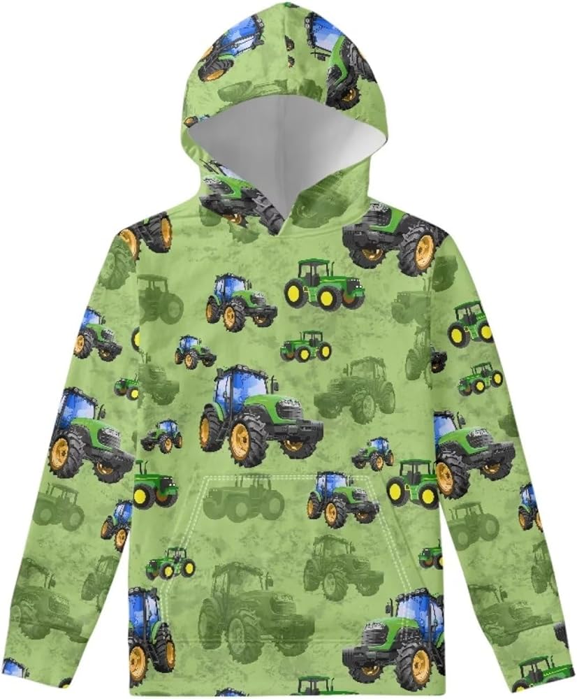 WELLFLYHOM Boys Hooded Sweatshirts Hoodie Pullover Cool Graphic Crewneck Blouses Size 6-16