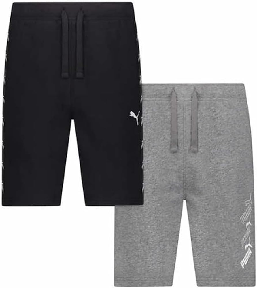 Puma Youth Boy's 2 Pack Active Performance All Day Comfort Shorts (US, Alpha, Small, Regular, Black/Dark Grey)