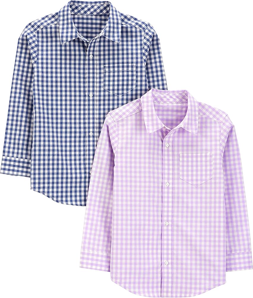 Simple Joys by Carter's Boys' Long-Sleeve Woven Shirt, Pack of 2