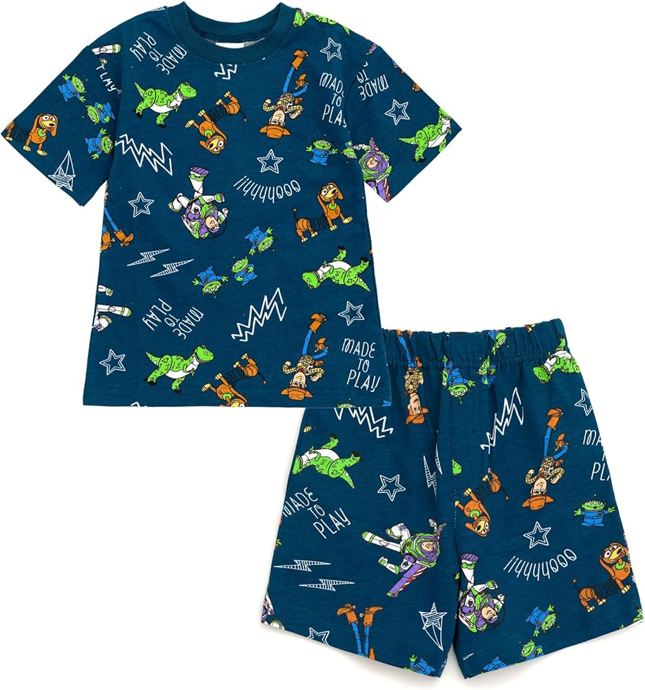 Disney Mickey Mouse Lion King Toy Story Cars French Terry T-Shirt & Shorts Set Infant to Big Kid Sizes (12 Months - 10-12)