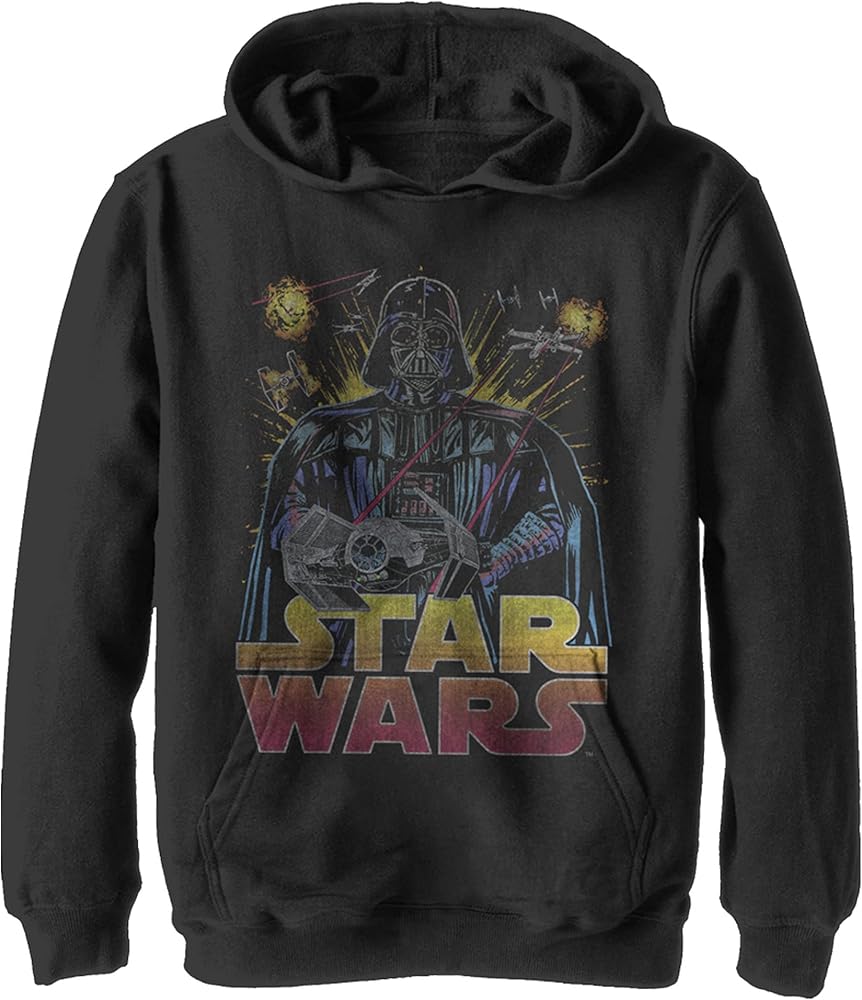 STAR WARS Boy's A New Hope Darth Vader Dogfight Pull Over Hoodie