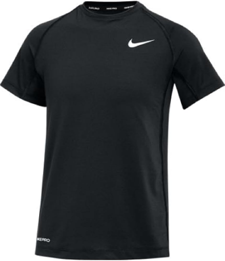 Nike Boys Pro Short Sleeve Tee (US, Alpha, Large, Regular, Black)