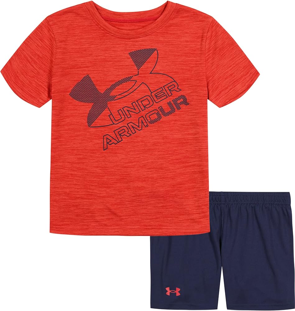 Under Armour boys Ua Linear Big Logo SetT-Shirt and Short Set