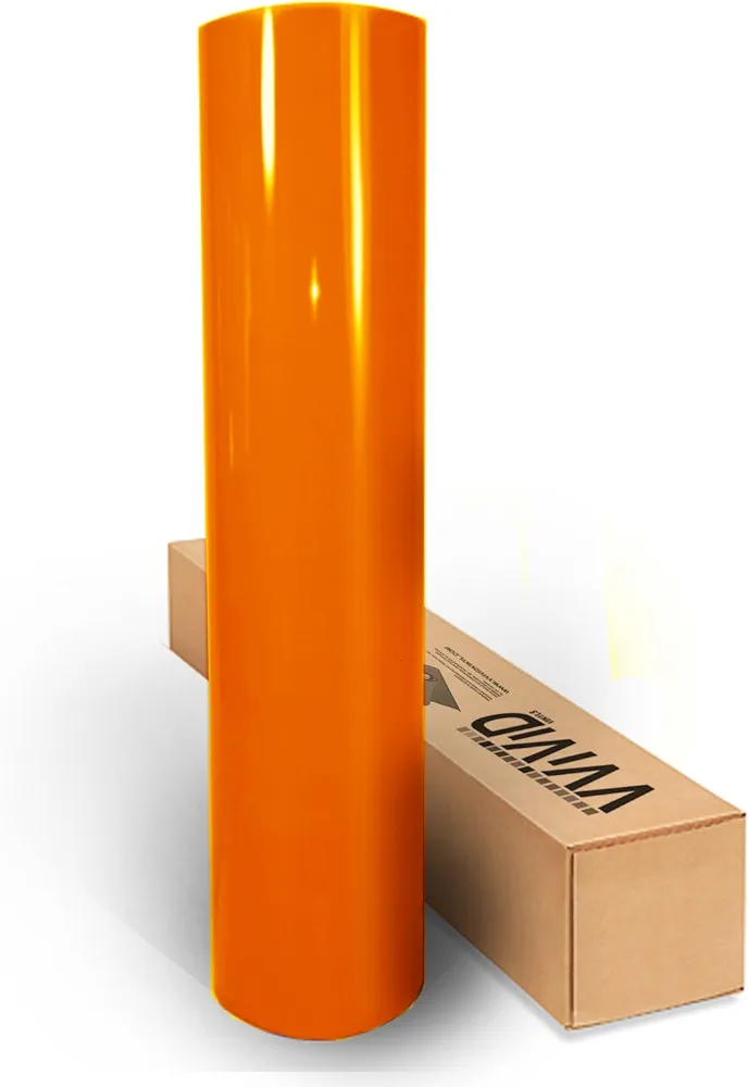 Orange Gloss 60 Inches x 1 Foot Car Wrap Vinyl Roll with Air Release 3MIL-VViViD8