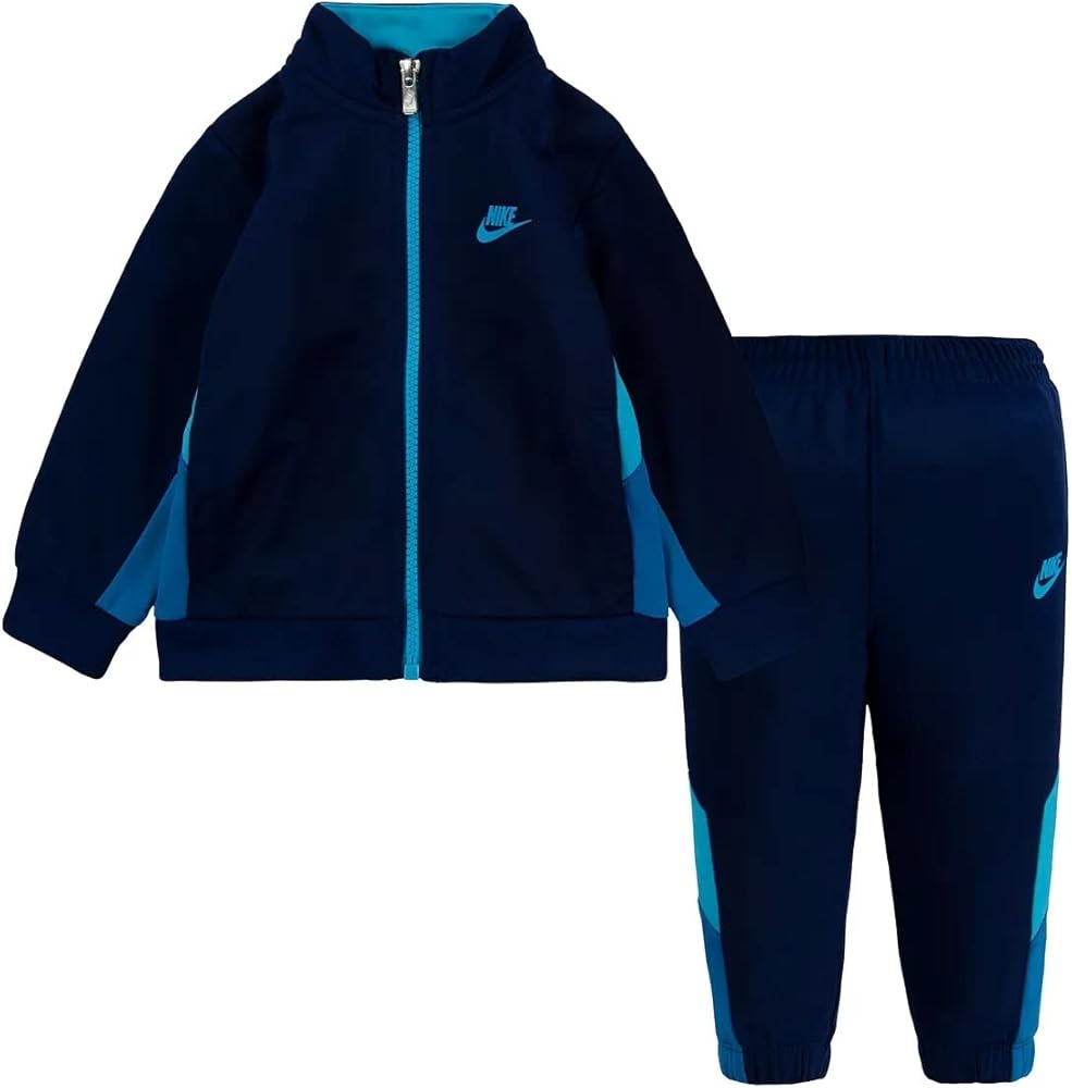 Nike Little Boys Full Zip Tricot Jacket and Pants 2 Piece Set (Blue(66H980-U9J)/B, 2T)