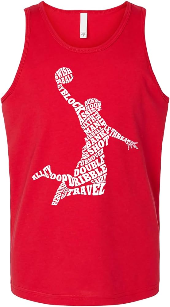 Threadrock Boys Basketball Player Typography Word Art Youth Tank Top