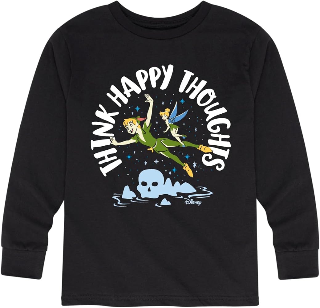 Disney Peter Pan - Think Happy Thoughts - Tinkerbell - Toddler and Youth Long Sleeve Graphic T-Shirt