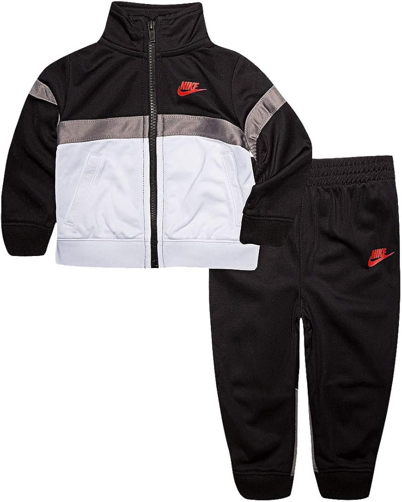 Nike Boy`s 2 Piece Tracksuit (Black(76E633-023)/White, 3T)