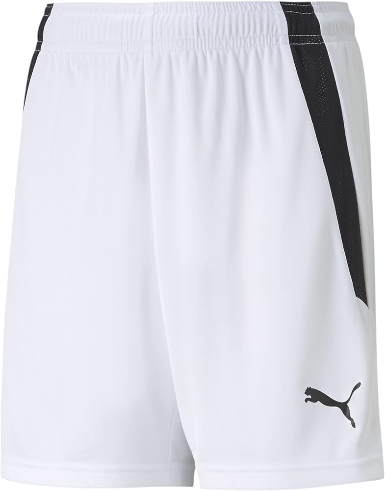 PUMA unisex child Teamliga Shorts, Puma White-puma Black, X-Small US