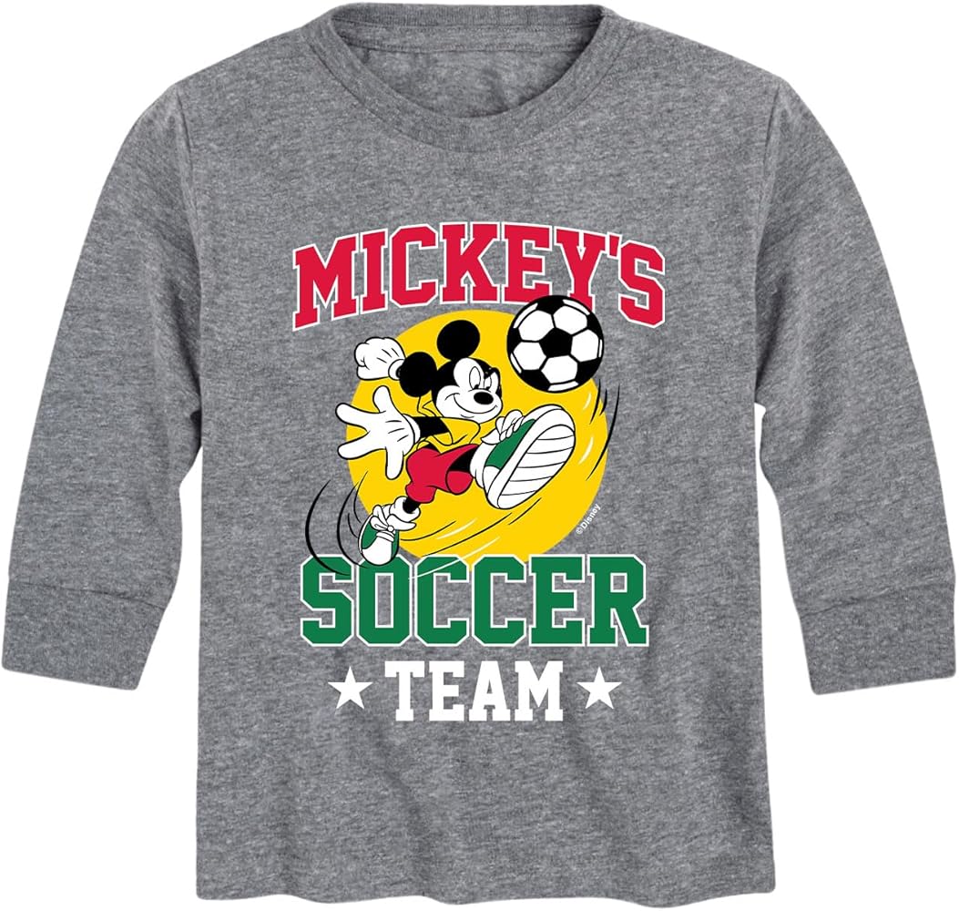 Disney Mickey & Friends - Mickey's Soccer - Toddler and Youth Long Sleeve Graphic T-Shirt