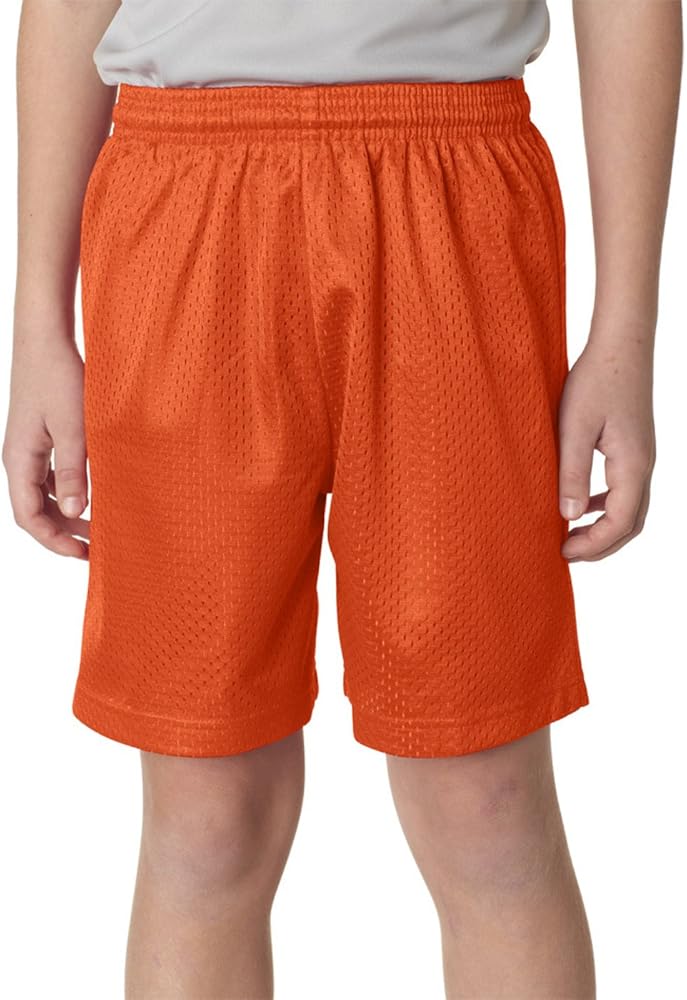 A4 Youth 10" Ultra Tight Knit Reversible Interlock Short, Athletic Orange, XS