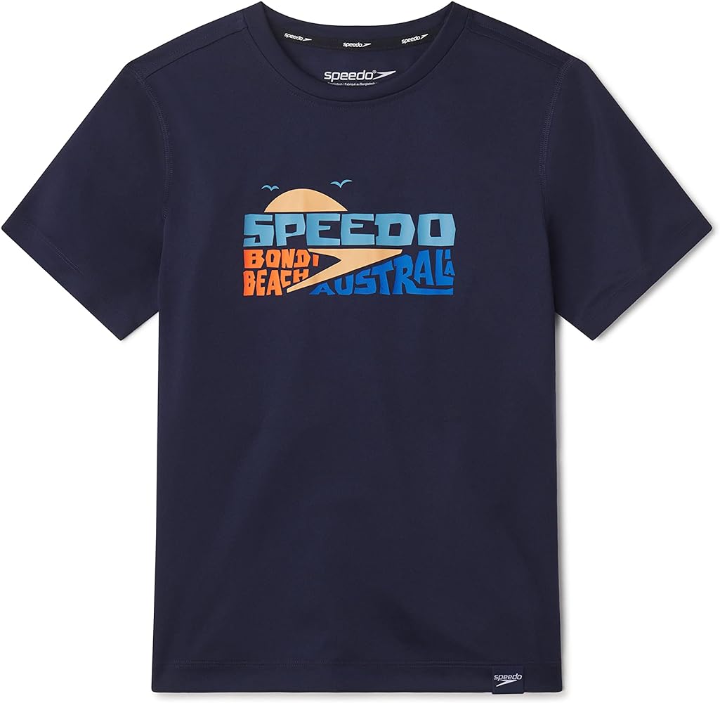 Speedo Boy's Uv Swim Shirt Short Sleeve Tee Graphic