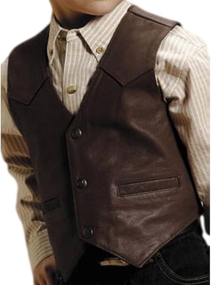 Roper Boys' Western Nappa Leather Vest - 02-094-0510-0502 Br