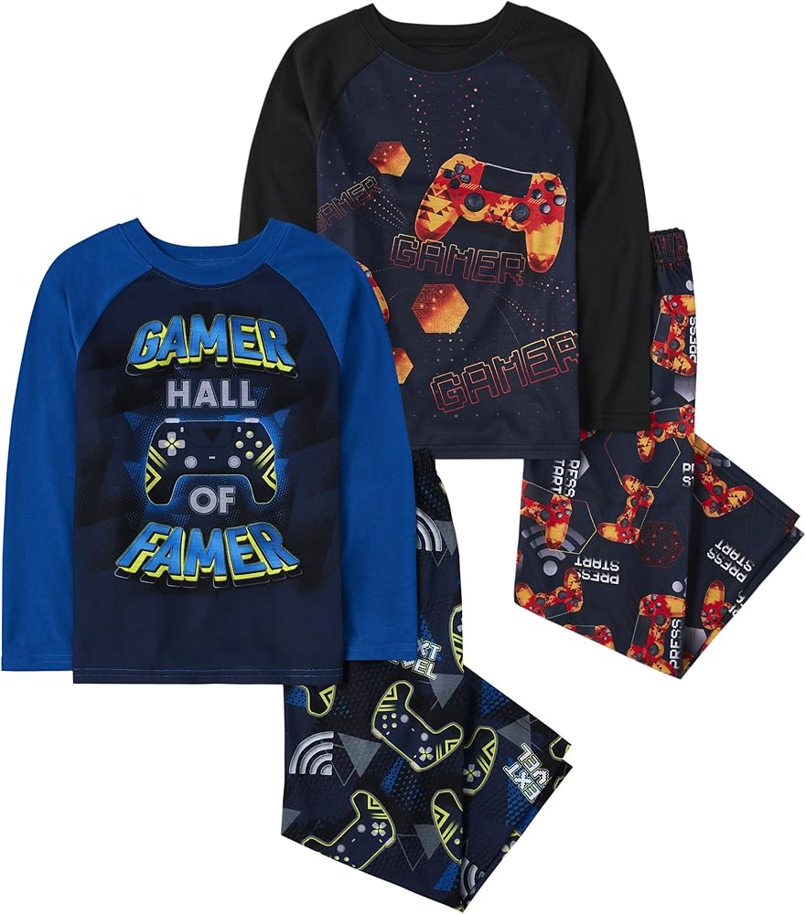 The Children's Place Boys' Long Sleeve Top and Pants 2 Piece Pajama Set