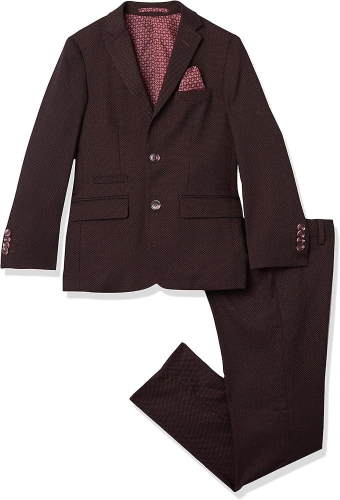 Isaac Mizrahi Slim Fit Boy's 2pc Dotted Contrast Suit