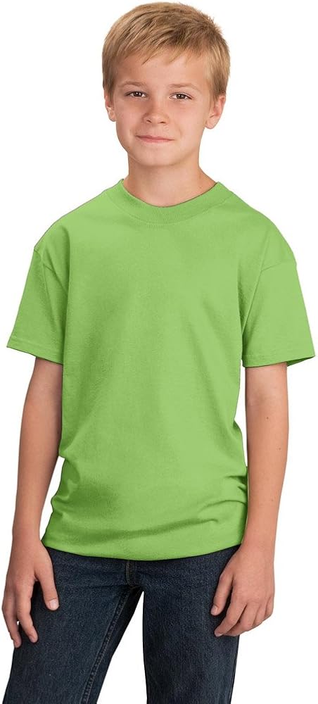 Port & Company Boys 5.4-oz 100% Cotton T-Shirt, Medium, Lime