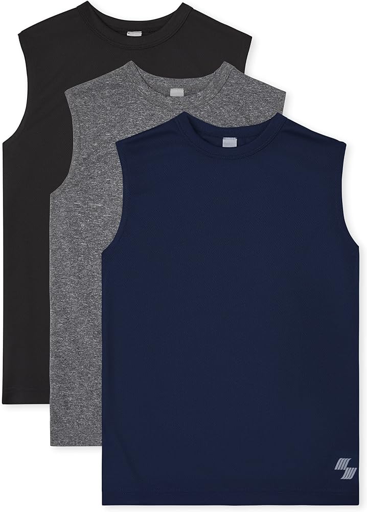 The Children's Place Boys Athletic Tank Top, Quick Dry, 3 Pack