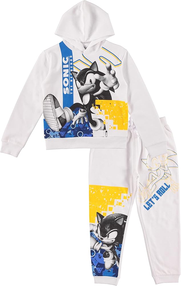 FREEZE Boys Sonic Hoodie and Jogger Sweatpants - Sonic The Hedgehog Boys 2-Piece Outfit Set sizes 4-16