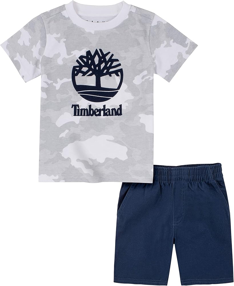 Timberland baby-boys 2-piece Short Set, Shorts & Top, Soft & Comfortable