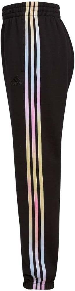 adidas Allover Print 3-Stripe Fleece Joggers Boys 8-20 (as1, Alpha, s, x_l, Regular, Black)