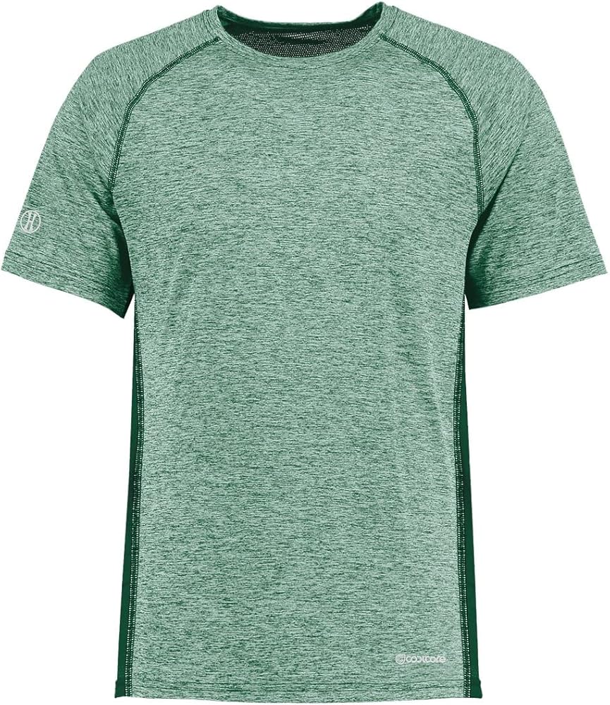 Holloway Youth Electrify Coolcore Tee-Dark Green Heather-L