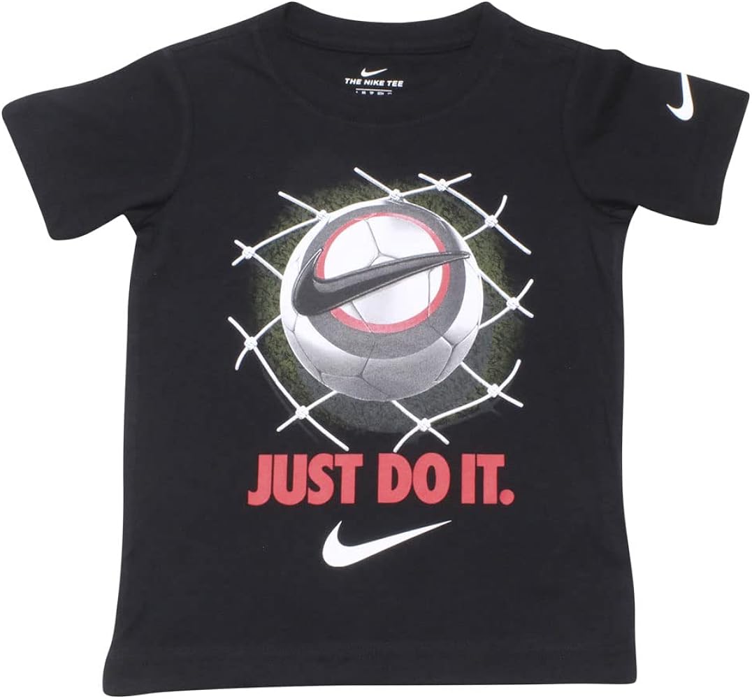 Nike Kids Boy's Just Do It Soccer Logo Short Sleeve Graphic T-Shirt (Little Kids) Electric Green