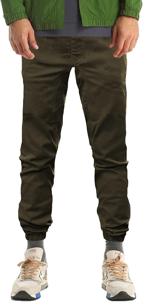 Southpole Boys' Cotton Twill Jogger Pants, Elastic Band Waist and Bottom, Age 8-18