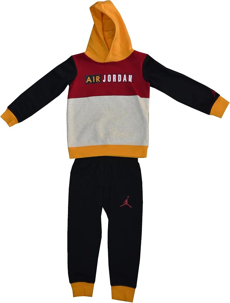 Jordan Boy's Paprika Fleece Pullover Hoodie Set (Toddler/Little Kids/Big Kids) Black 6 Little Kids