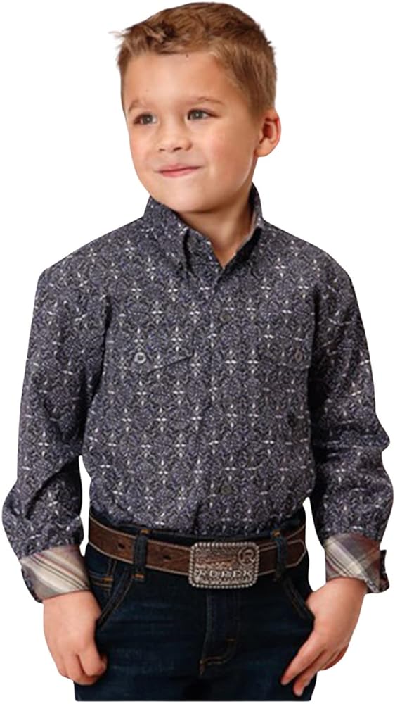 Roper Boys Baroque Medallion Long Sleeve Button Shirt