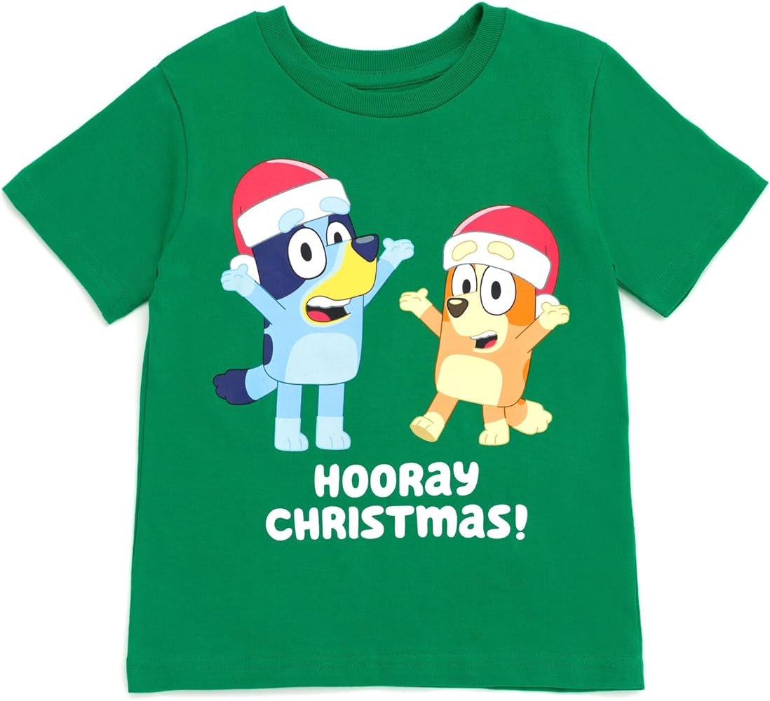 Bluey Bingo Valentines Day July 4th Halloween Christmas Birthday T-Shirt Toddler to Big Kid