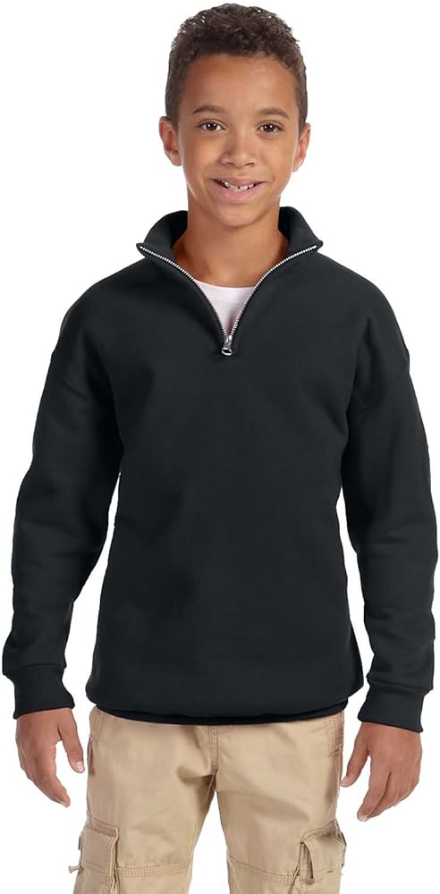 Jerzees Big Boys Quarter-Zip Cadet Collar Pullover Sweatshirt