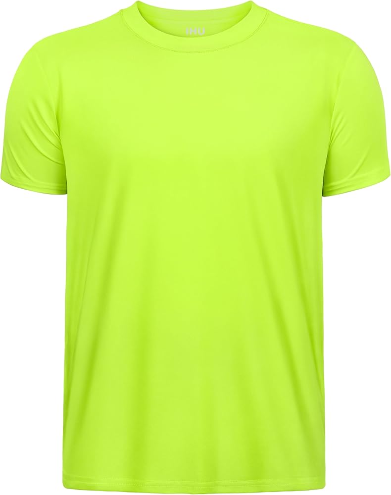 Boys Neon Shirts Dry Fit Athletic T Shirts UPF 50+ Performance Cooling Shirt Short Sleeve Rash Guard Kids Top for Boys Girls