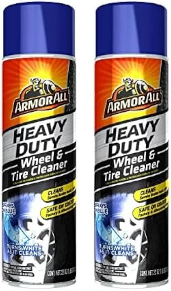 Armor All Heavy Duty Wheel and Tire Cleaner, Car Wheel Cleaner Spray, 22 Oz, Multicolor, 1.37 Pound (Pack of 2)