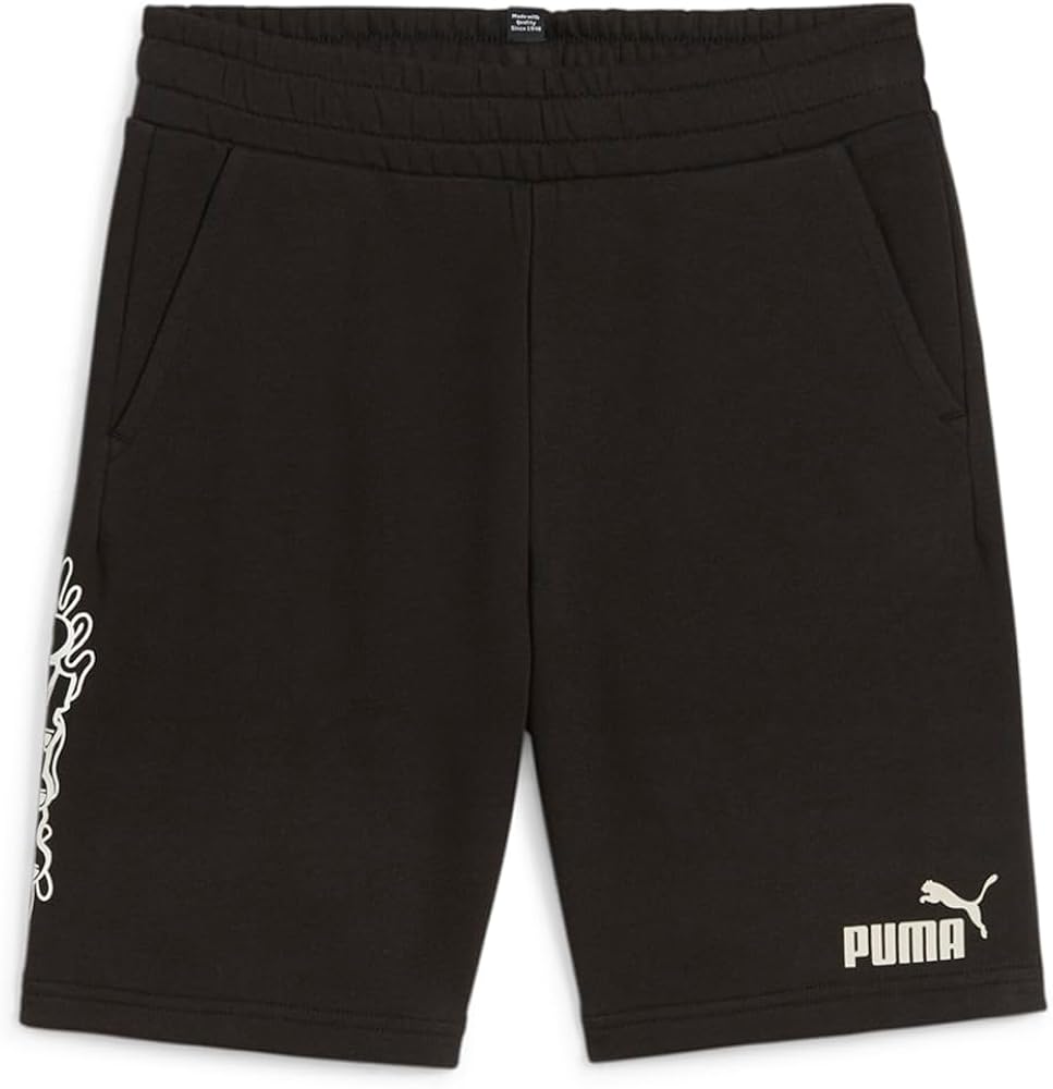 Puma Kids Boys Essentials Mid 90S Shorts Athletic Bottoms Casual Drawstring - Black