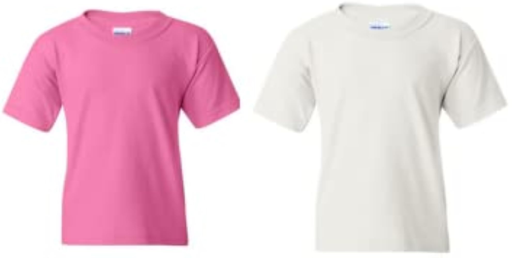 Gildan Youth Heavy Cotton 2-Pack Shirt G500B Azalea/White