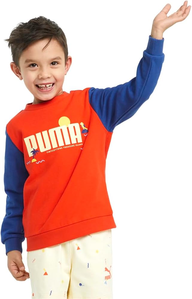 Puma Toddler Boys X Tiny Colourblocked Crew Neck Sweatshirt Casual - Red