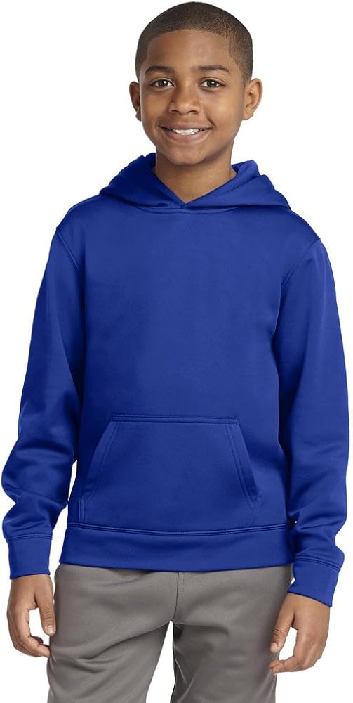 SPORT-TEK Boys Sport-Wick Fleece Hooded Pullover, XS, True Royal