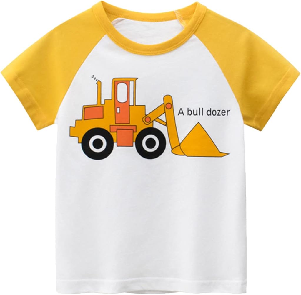 Youth T Shirt Girls Boys Cartoon Car Prints Loose Tops Soft Short Sleeve T Shirt Tee Tops Clothes