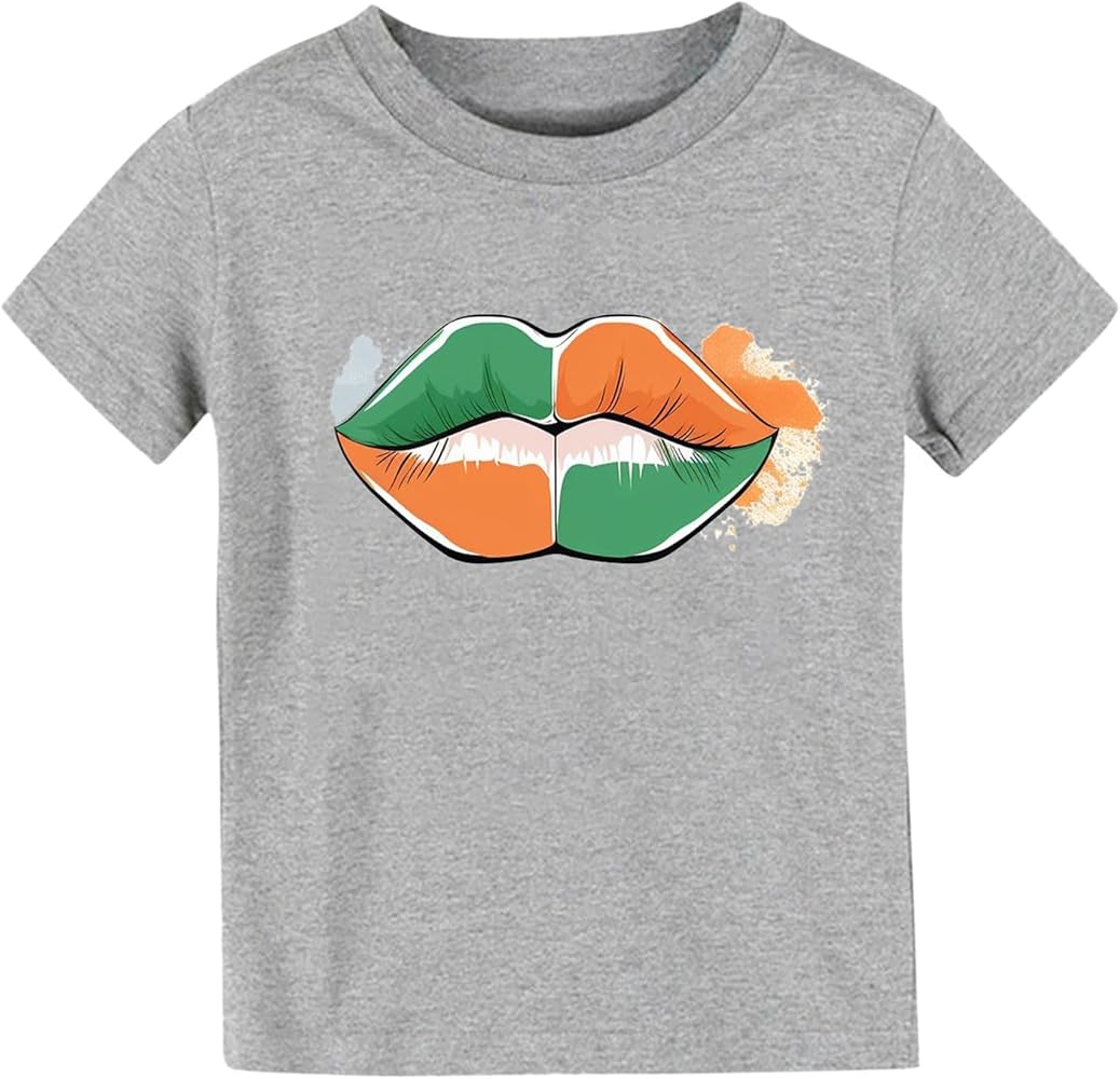 Toddler Boy Girl T Shirts Unisex Kids Shirt Boy Girl Striped Irish Graphic Tees Summer Tee Tops Short Sleeve