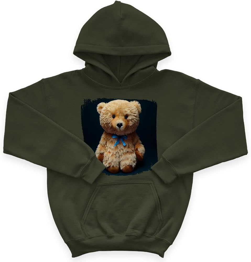 Teddy Bear Print Kids' Sponge Fleece Hoodie - Themed Kids' Hoodie - Cute Hoodie for Kids