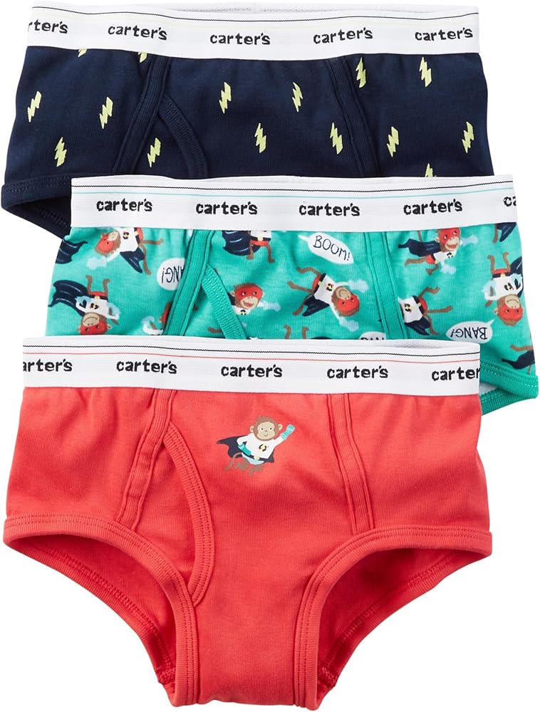 Carter's Boys' 3-Pack Monkey Superhero Cotton Briefs