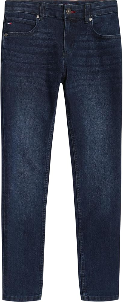 Tommy Hilfiger Boy's Rebel Stretch Jean, Straight Leg Fit With Button & Zip Closure, 5 Functional Pockets