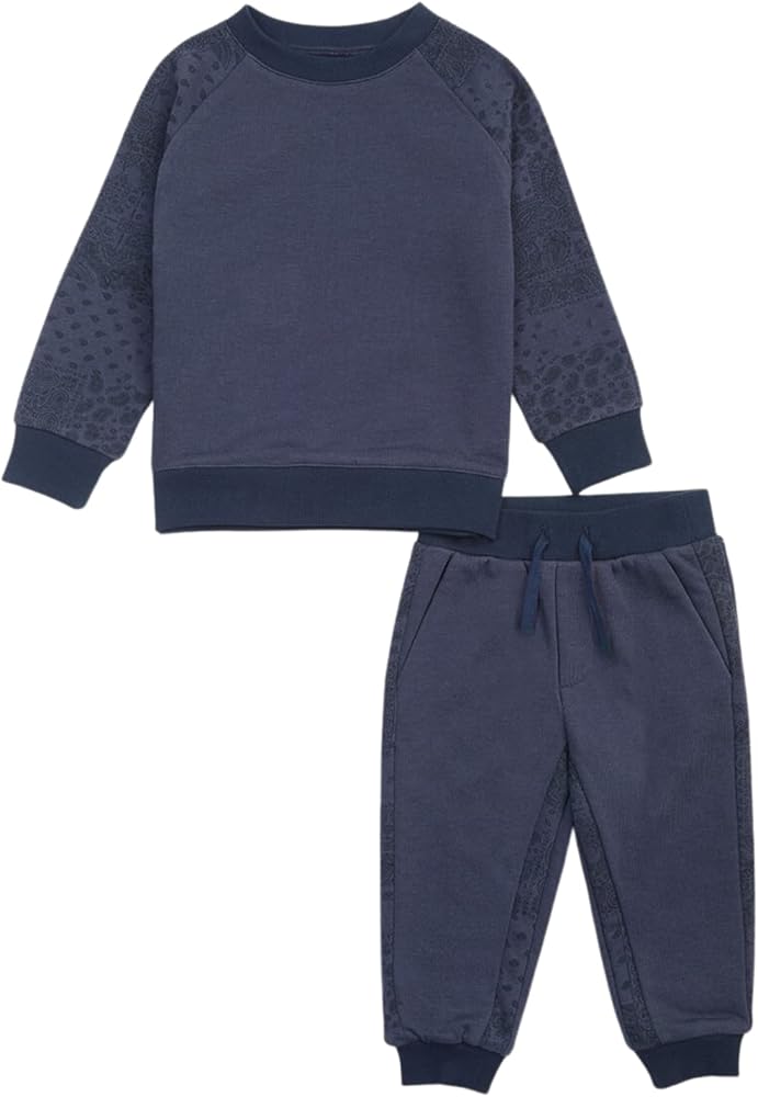 Splendid Boys Bandana Print Sweatrshirt Set, Peacoat, 2tSweatshirt Set