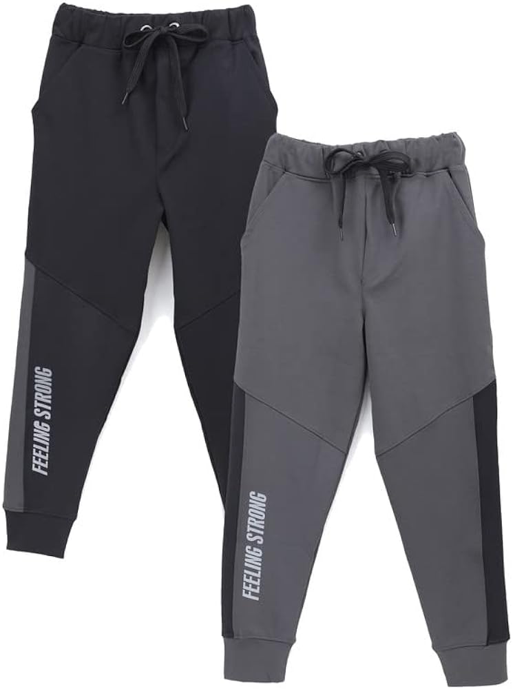 chopper club Boys Sports Joggers in Polyester Spandex Dries Off Quickly Slim Fit Sweatpants with Drawstrings and Elastic