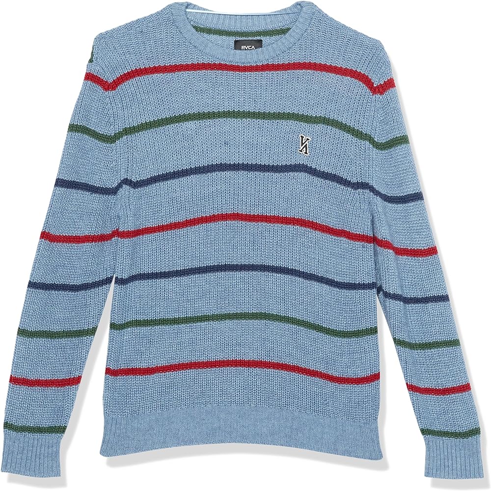 RVCA Boys' Fall Long Sleeve Crew Neck Sweater Stripe Tee Shirt