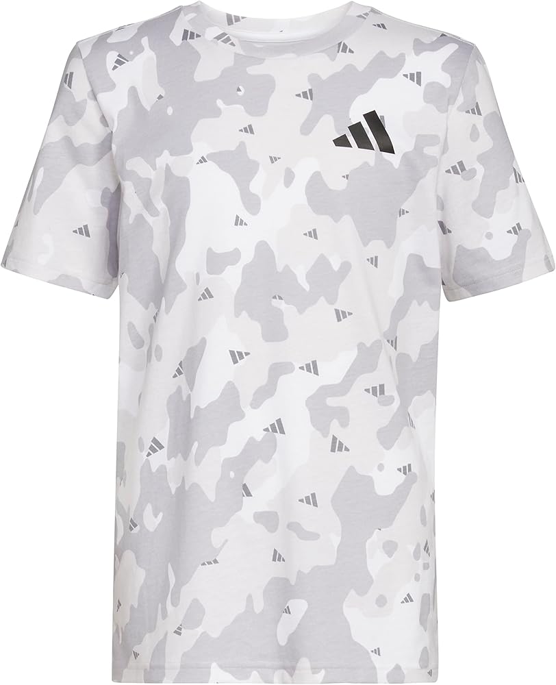 adidas Boys' Short Sleeve Cotton Allover Bos T-Shirt