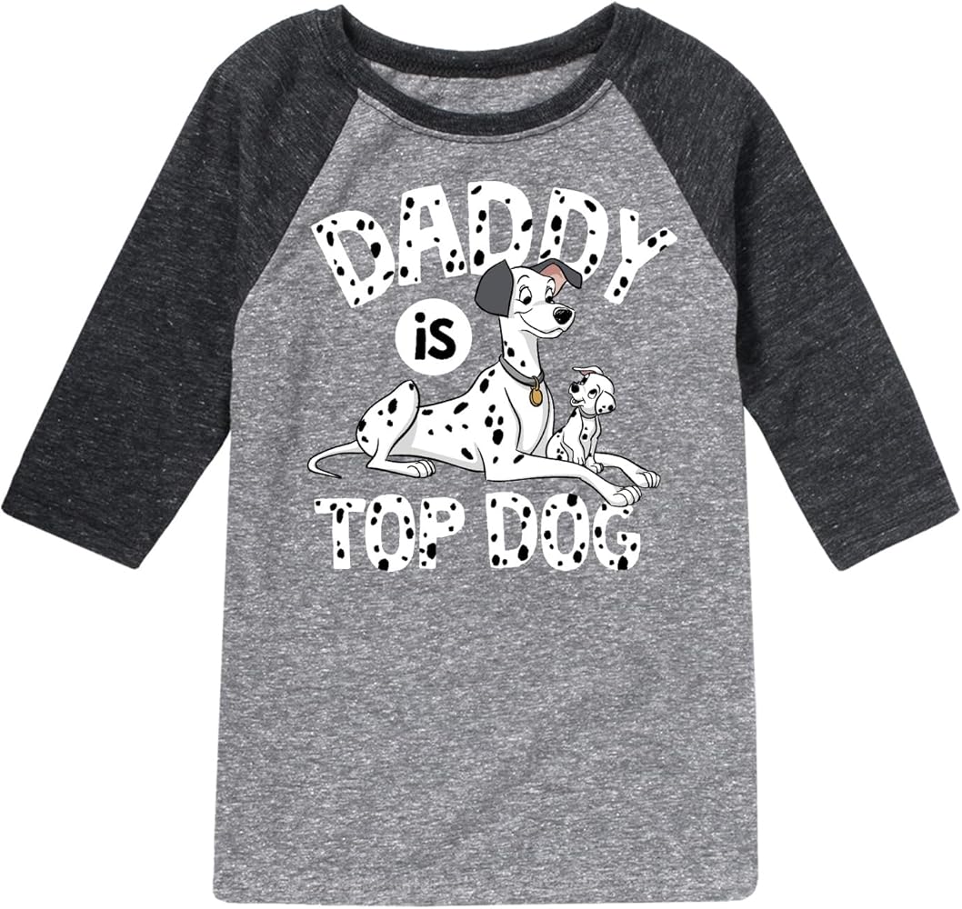 Disney 101 Dalmatians - Daddy is Top Dog - Toddler and Youth Raglan Graphic T-Shirt