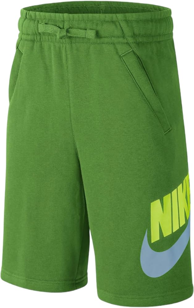 Nike Boy's NSW Club + HBR Shorts (Little Kids/Big Kids) Chlorophyll/Chlorophyll LG (14-16 Big Kid)