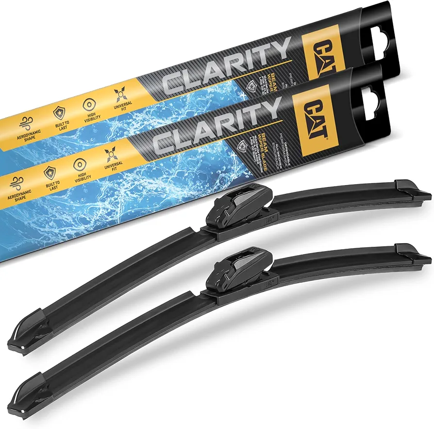 Cat C2.0 Windshield Wipers Blades, Heavy Duty Automotive Replacement Windshield Wiper Blades with Premium Beam Design, All Season Streak-Free Rubber, Silent & Crystal Clear Clean, Fits Most Vehicles