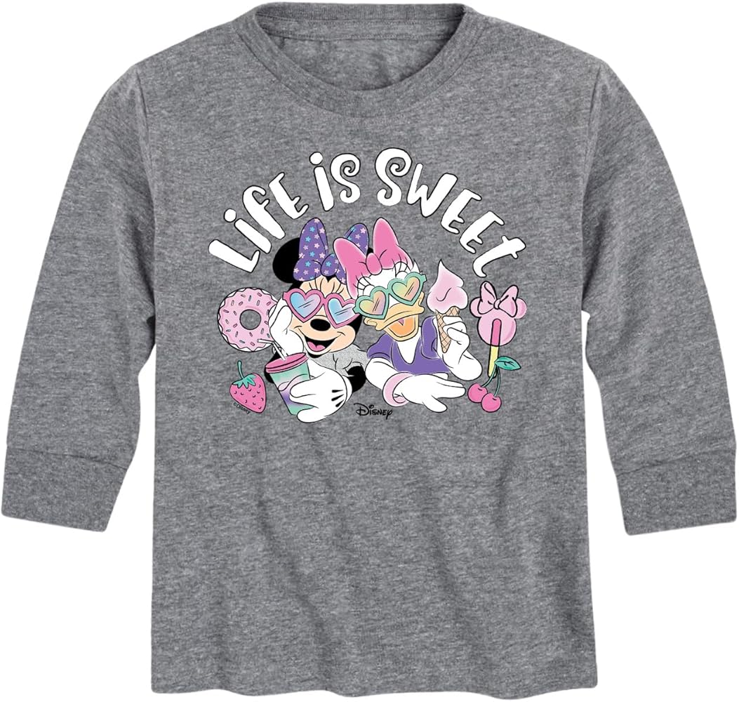 Disney Mickey & Friends - Life is Sweet - Toddler and Youth Long Sleeve Graphic T-Shirt